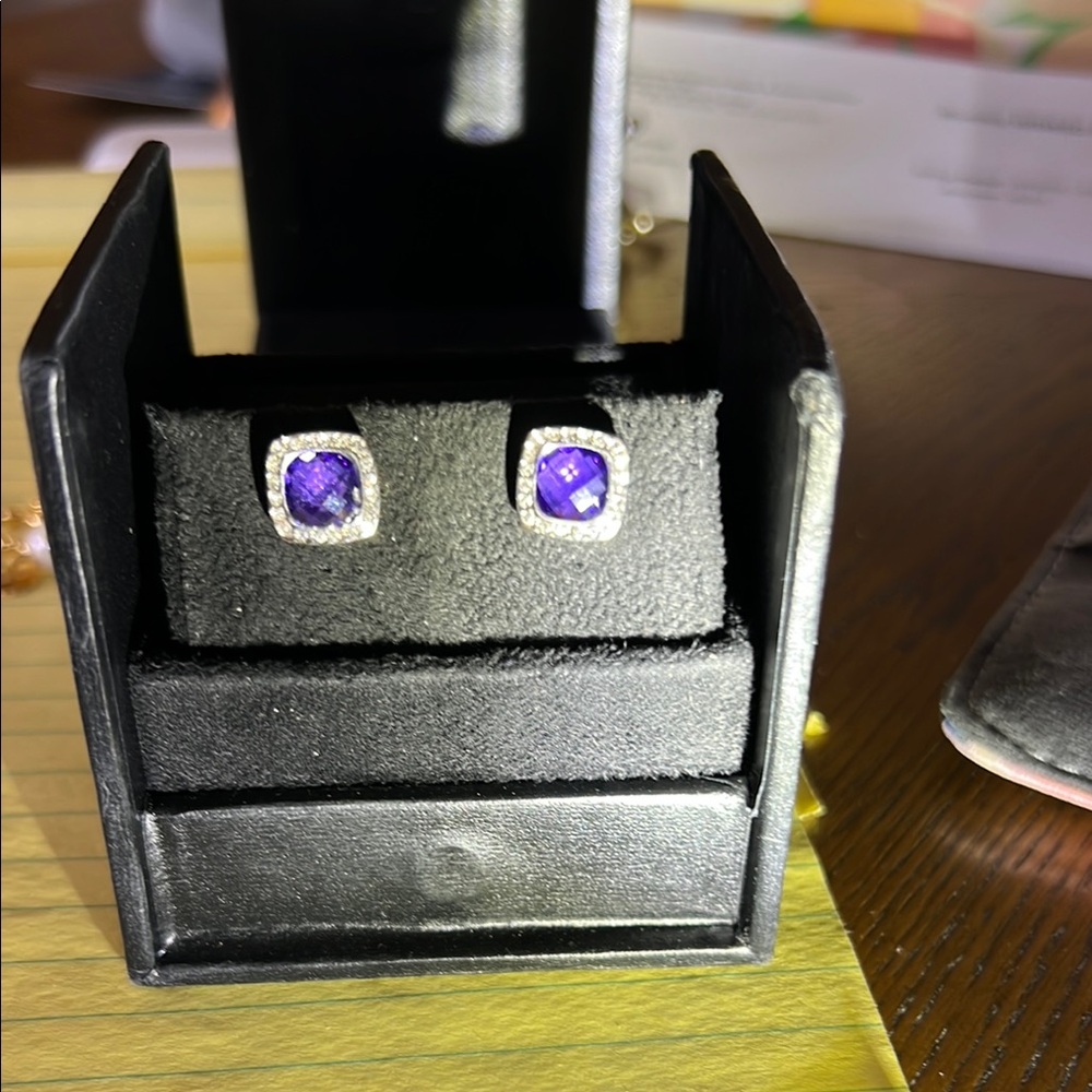 Elegant Purple Stud Earrings